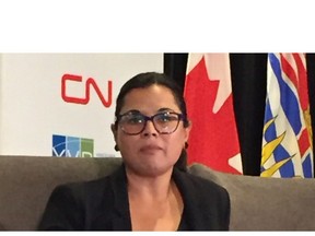 Jessie Adcock, chief technology officer for the city of Vancouver, spoke to the Greater Vancouver Board of Trade on Dec. 1, 2017, on the city's strategy to improve services through digitalization. (PNG/Susan Lazaruk) [PNG Merlin Archive]