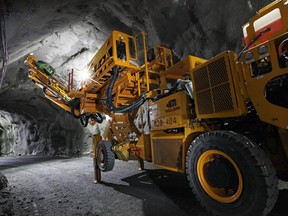 Battery-powered mining equipment at the Borden in Ontario.