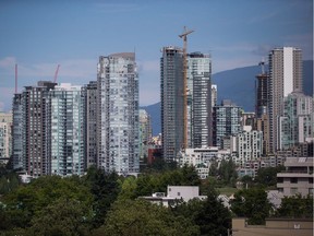 Condo towers are seen in downtown Vancouver.