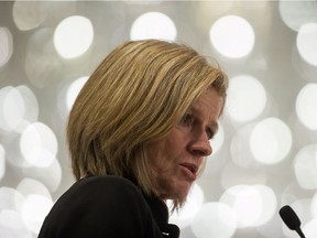 Alberta Premier Rachel Notley speaks during the Greater Vancouver Board of Trade's annual Energy Forum, in Vancouver, B.C., on Thursday Nov. 30, 2017.