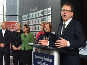 B.C. Health Minister Adrian Dix announces that the government will do a concept plan for a new hospital in Surrey, something the party promised during the provincial election. The announcement was made at Surrey City Hall.