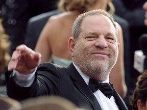 FILE - In this Feb. 22, 2015, file photo, Harvey Weinstein arrives at the Oscars at the Dolby Theatre in Los Angeles. Sexual assault allegations against the media mogul have been keeping police in New York and Los Angeles busy but he isn't the only influential man police are looking at on similar charges. Police in Los Angeles, New York and London are working to untangle an ever-growing mass of allegations of sexual assault and harassment against powerful men.