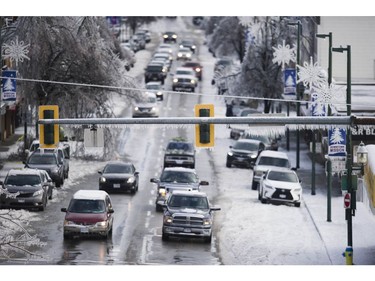 Freezing rain for the past several days caused tree branches to fall on powerlines causing power outages, and trees to topple in Mission, BC, Saturday, December 30, 2017. Thousands of people are without power in the Mission, Abbotsford and Langley areas and the freezing rain has made traveling treacherous.