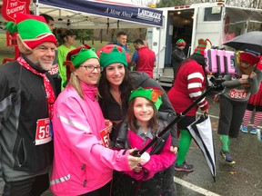 A little bit of rain didn't dampen the festive spirits of Saturday's 10th Santa Shuffle and Elf Walk at Ellwood Park in Abbotsford. More than $16,500 was raised to help the Salvation Army's many programs in the Abbotsford-Mission area.