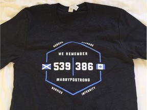 The Abbotsford Police Department is selling T-shirts in memory of Const. John Davidson, who was killed last month in the line of duty. Funds raised will go to his family.