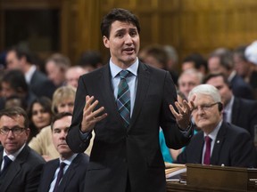 Prime Minister Justin Trudeau responds to a question during question period in the House of Commons on Parliament Hill in Ottawa on Tuesday Dec. 12, 2017.