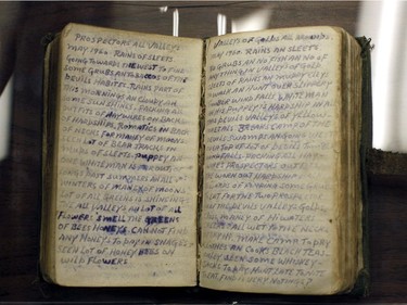 Thoughts from prospectors diary book kept by Yukon Joe in the BC Archives room at the Royal BC Museum in Victoria, B.C., on Thursday, December 21, 2017.