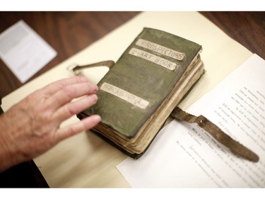 A prospectors diary book kept by Yukon Joe in the BC Archives room at the Royal BC Museum in Victoria, B.C., on Thursday, December 21, 2017.