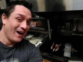 Alex Bowen of West Columbia, South Carolina used selfies to show himself cooking his own meal at Waffle House . He'd dropped in at 3 a.m. and found the Waffle House employee sleeping.