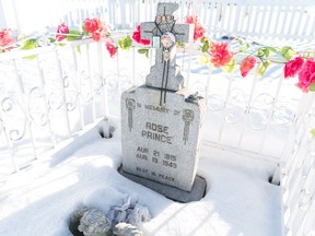 Rose Prince's final resting place is seen in Fraser Lake, B.C., on Monday, December 11, 2017. Rose Prince arrived at the former Lejac Residential School in British Columbia when she was six years old and never left. Her grave site on the grounds of the Catholic-run institution at Fraser Lake is all that remains of the school, but it brings Indigenous and non-Indigenous visitors on pilgrimages every year seeking spiritual and physical healing.
