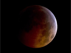 A lunar eclipse is when the earth is aligned between the sun and the moon. When aligned, the earth's shadow blocks the sun's light from reflecting off the moon directly. The earth's shadow is what we see on the moon during a lunar eclipse. The next one is on Jan. 31, 2018.
