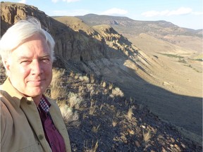 SFU scientist Bruce Archibald at the McAbee shale formation near Cache Creek.