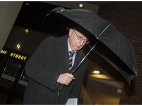Brian Bonney leaves the  provincial courthouse in Vancouver after being sentenced Wednesday.