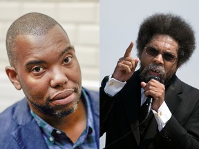 Ta-Nehisi Coates, left, and Cornel West. West is of the “old left,” which emphasizes economics, whereas Coates is an icon of the “cultural left,” which stresses identity politics.