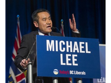 Liberal leader candidate Michael Lee at the Westin Bayshore Tuesday evening for the BC Liberal Party leadership debate.