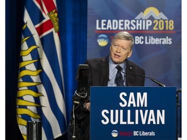 Liberal leader candidate Sam Sullivan at the Westin Bayshore Tuesday evening for the BC Liberal Party leadership debate.