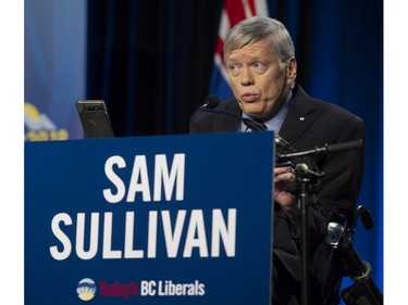 Liberal leader candidate Sam Sullivan  at the Westin Bayshore Tuesday evening for the BC Liberal Party leadership debate.