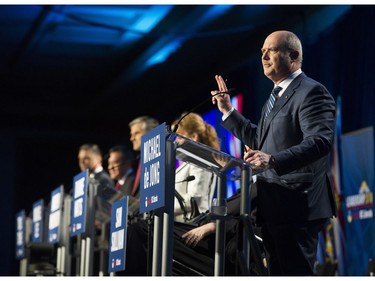 Canididates meet for one last debate before memebers of the BC LIberals vote for a new leader. Left-right: Todd Stone, Michael Lee, Andrew Wilkinson, Dianne Watts, Sam Sullivan, and Michael de Jong.