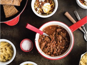 Today's recipe is an adaptation of Four-Way Cincinnati Chili, which gets its name from its four components: chili, beans, pasta and cheese.