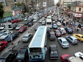 A traffic jam in Cairo.