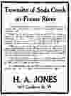 H.A. Jones ad for the townsite of Soda Creek in the Cariboo. From the May 27, 1910 Vancouver World.