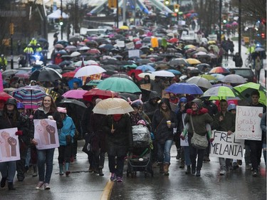 Almost five thousand people took part in the annual Women's March in Vancouver, BC Saturday, January 20, 2018. Similar marches were held around the world in order to combat the rise of white nationalism, misogyny and xenophobia.