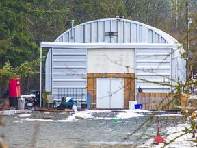 Quonset hut in Langley  where Hells Angel Bob Green was shot to death in 2016.