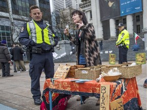 Marijuana vendors had set up an open-air market on the grounds of the Vancouver Art Gallery on Robson Street.