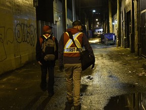 Front-line responders patrol the back alleys of the Downtown Eastside to combat the opioid crisis.