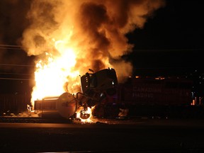 According to a Canadian Pacific Railway spokesperson, a train operating on the railway’s Port Coquitlam yard collided with a fuel truck near the yard’s northern entrance.