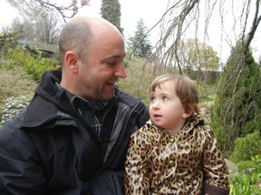 Brett Delaney visits Queen Elizabeth Park with daughter, Nova. The Delaneys participate in the CHILD study.