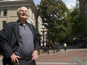 Former premier Mike Harcourt, pictured her in Gastown in 2014, is chairman of the medical marijuana company True Leaf Medicine Inc.