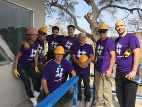 The All Hands and Hearts team at a project in Peru.  
Left to right (back row)
Petra Nemcova
Tim Young
Brian Paes-Braga
Tommy Humphreys
Frank Giustra
Tony Ritter
Jeffrey Zicherman
 
Front Row
Alejandro Grimaldi 
(PNG Merlin Archive]