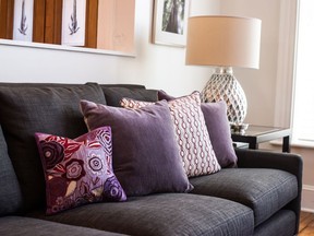 Throw pillows add a pop of colour in a hurry.