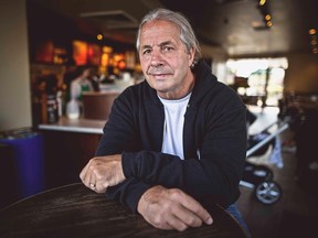 Bret Hart poses for a photo in Calgary.