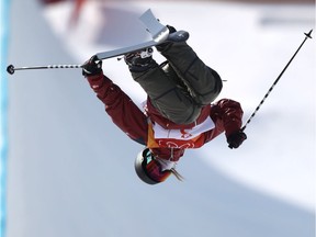 Cassie Sharpe of Canada competes during the Freestyle Skiing Ladies' Ski Halfpipe Final on day eleven of the PyeongChang 2018 Winter Olympic Games.