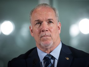 B.C. Premier John Horgan at a news conference in Vancouver on Feb. 2, 2018.