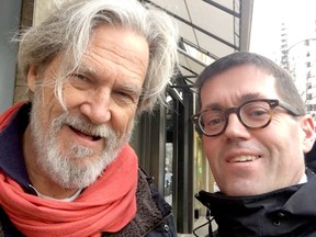 Movie star Jeff Bridges poses for a photo with Prince George MP Bob Zimmer in Vancouver on Jan. 28.