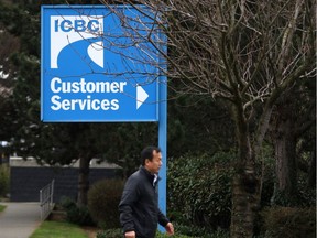 Signage for the Insurance Corp. of B.C. is shown in Victoria.