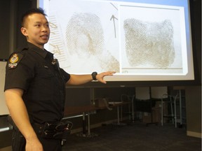 Const. Jacky Lam of the VPD's forensic identification unit, speaks at Project Griffin conference in Vancouver.