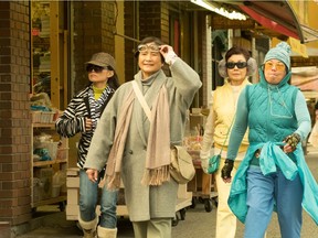 From left, Sharmaine Yeoh, Pei-Pei Cheng, Alannah Ong, and Lillian Lim in a scene from the new Mina Shum movie Meditation Park.