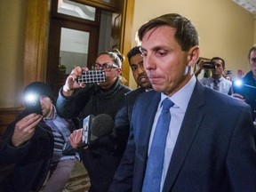 Leader of the Ontario Progressive Conservative Party Patrick Brown is foliowed by media after addressing allegations against him at Queen's Park in Toronto on Jan. 24, 2018. (Ernest Doroszuk/Toronto Sun/Postmedia Network)