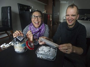 Shia Su and her husband Hanno Su live a zero-waste lifestyle, trying to reduce waste and minimize their ecological footprint. The Su's are seen with two containers: The jar holds their accumulated household waste for the past year and the other contains ceramic shards from a broken cup and bowl.