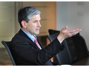 New B.C. Liberal leader Andrew Wilkinson in action at The Province and Vancouver Sun's office for an editorial board meeting in Vancouver, BC., February 5, 2018.