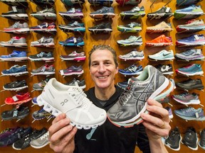 Rand Clement of The Right Shoe with a plethora of runners in Vancouver. Clement, owner of The Right Shoe, says fit is everything for those tackling longer distances such as The Vancouver Sun Run on April 22.