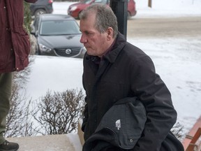 Gerald Stanley enters the Court of Queen's Bench on the day of closing arguments in his trial in Battleford, Sask., Thursday, February 8, 2018.