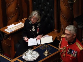 Lt.-Gov. Judith Guichon delivers the speech from the throne in Victoria on Tuesday.