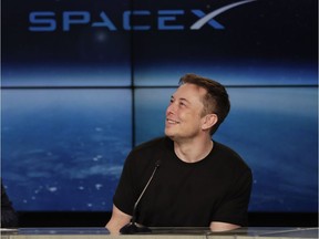 Elon Musk, founder, CEO and lead designer of SpaceX, speaks at a news conference Feb. 6 after the Falcon 9 SpaceX heavy rocket launched successfully from the Kennedy Space Center in Cape Canaveral, Fla.