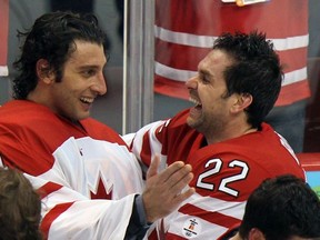 Roberto Luongo and Dan Boyle celebrate stunning 2010 gold-medal win.