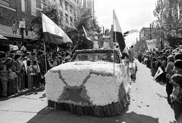 September 9, 1979 photo of fans welcoming the Vancouver Whitecaps home after winning the 1979 Soccer Bowl in New York against the Tampa Bay Rowdies.